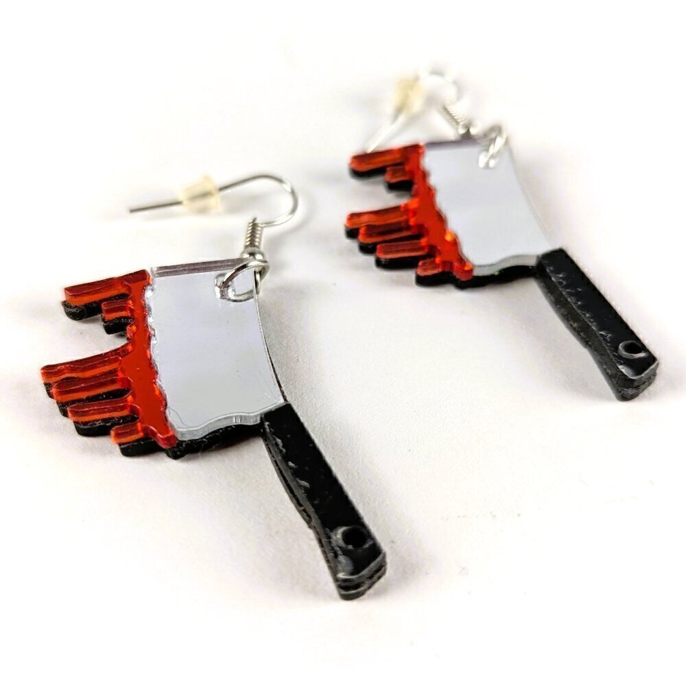 Bloody Knife Halloween Earrings